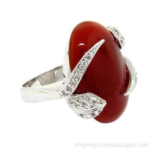 Stainless Steel Ring with Colored Stone
